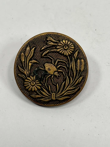 Antique Brass Spider Flower Bugs Insects Button pin shirt coat belt pants Cover
