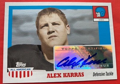 2005 Topps All-Amercan Alex Karras Autograph Iowa Hawkeyes Detroit Lions - Image 1 of 2