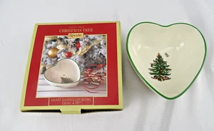 'Christmas Tree' Heart-shaped Dip Bowl, 4.75"by Spode with Box - Picture 1 of 6