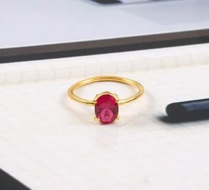 Mozambique Red Ruby Ring Statement Ring Gift For Her Anniversary & Wedding Ring - Picture 1 of 4