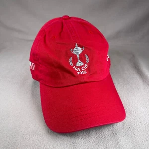 PGA Cup 2015 USA Hat Men OS Red Strapback Cap Ahead Golfing Sports - Picture 1 of 11