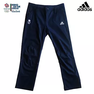 ADIDAS TEAM GB ISSUE RIO 2016 ELITE ATHLETE ADVENTURE TROUSERS CHINOS Size 28" - Picture 1 of 12
