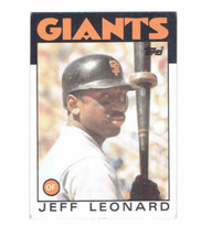 Jeff Leonard Giants Outfield #490 Topps 1986 #Baseball Card
