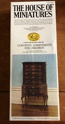 微缩模型之家编号 40022 - Chippendale Straight Top Highboy - XACTO 全新 — 第 1/3 张图片