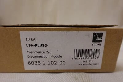 ADC KRONE 6036-1-102-00 LSA-PLUS Disconnect Module Modules 2/8 - Box of 10 - NOS - Image 1 of 4
