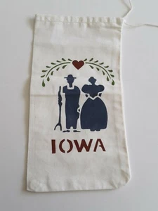 SACCO REGALO SACCHETTO DI STOFFA IOWA COULISSE 10 1/2" X 5 1/2" - Foto 1 di 3