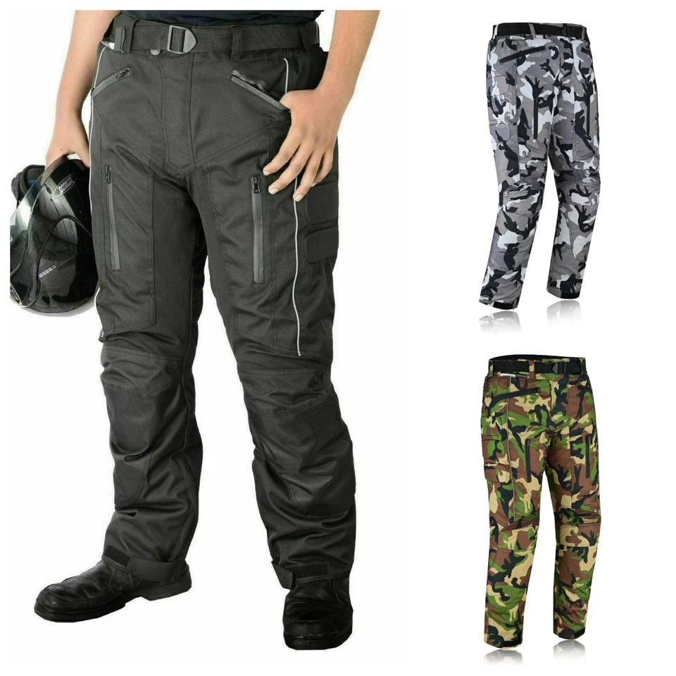 NEW Motorbike Motorcycle Waterproof Cordura Textile Trousers Pants CE Armours - Image 1 of 4