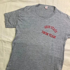 Vintage 1950s Ohio State Swim Team T-shirt Russell Southern Co Tee Single Stitch - Picture 1 of 9