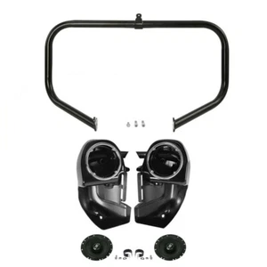 Lower Vented Fairing Speakers + Engine Guard Fit For Harley Street Glide 09-13 - Foto 1 di 13
