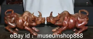9.6" Rare Old Chinese Jade Carving Feng Shui Bull Oxen OX Lucky Sculpture - Picture 1 of 16