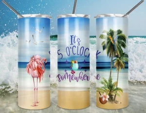 It's 5 o' Clock Somewhere Design Stainless Steel Skinny 20oz Tumbler Lid - Picture 1 of 1