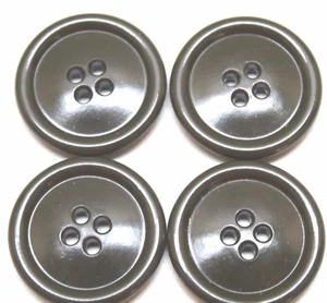 WWII US Green Plastic Overcoat Buttons 1 1/8in 28mm 45L lot of 4 B4227 - Picture 1 of 4