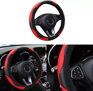 Funda de cuero para volante Protector de rueda de coche de ajuste Universal - Picture 1 of 7