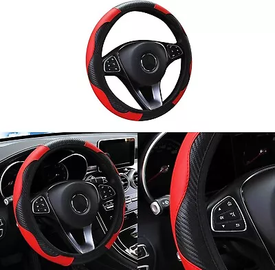 Funda de cuero para volante Protector de rueda de coche de ajuste Universal - Image 1 of 4