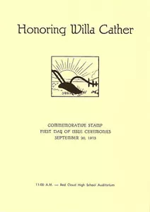 #1487 First Day Ceremony Program 8c Willa Cathers Stamp - Picture 1 of 1