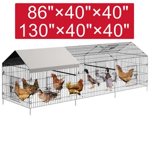 86" / 130"×40"×40" Chicken Coop with Waterproof Cover Outdoor Chicken Run House - Picture 1 of 11