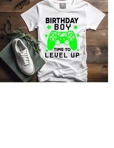 Handmade Gamer Level Up Birthday Boy T Shirt Size Youth Large - Picture 1 of 1