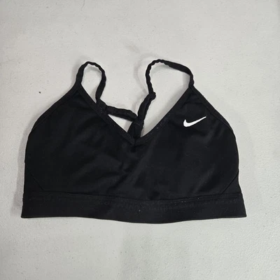 Nike Women Sports Bra Small Black Adjustable Strap Wireless Racerback - Image 1 of 4
