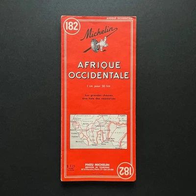 1954 Michelin No 182 Afrique Occidentale / West Africa Folded Map - Image 1 of 4