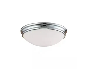 Millennium Lighting 12 in 2Light Chrome Flush Mount Ceiling Light w/ Glass Shade - Picture 1 of 3