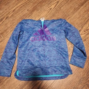 Adidas Blue And Purple Kids 6x Hoodie Sweatshirt - Picture 1 of 5