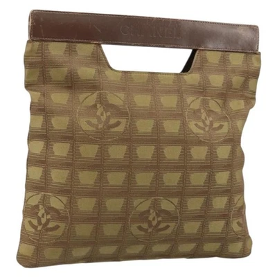 CHANEL New Travel line Hand Bag Nylon Khaki CC Auth 145718 - Image 1 of 4
