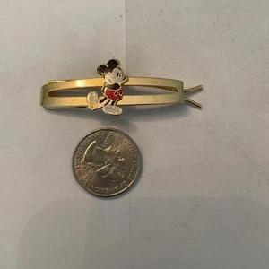 Pin de pelo Barrett vintage dorado esmaltado de Mickey Mouse de Disney - Imagen 1 de 3