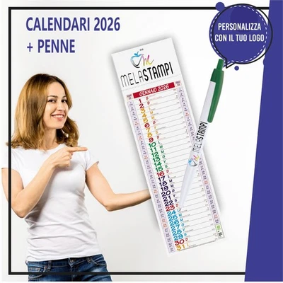 Calendari 2026 + penne personalizzati con stampa logo gadget pubblicitari penna - Immagine 1 di 3