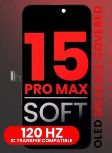 Digitalizador de pantalla táctil con pantalla real OLED para iPhone 15 Pro Max (120 Hz) - Imagen 1 de 4