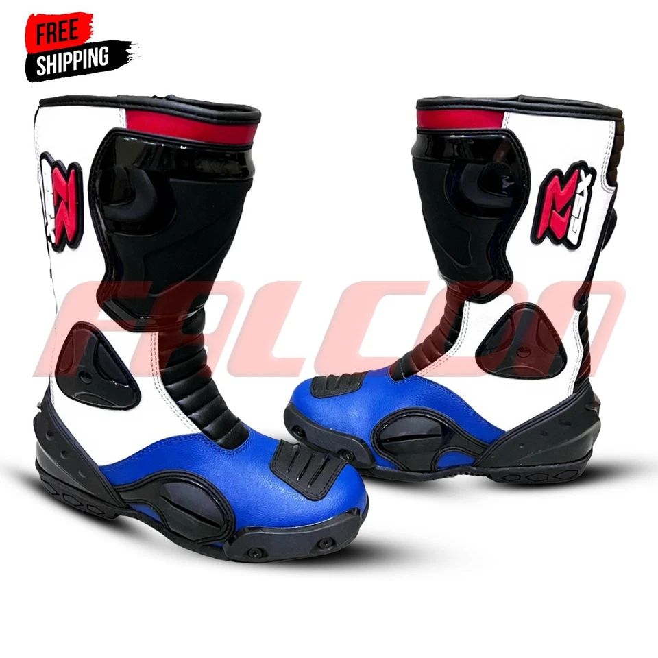 GSXR Suzuki Motocicleta Moto Cuero Botas de Carreras Zapatos Aprobado CE Todas las Tallas Foto 1 de 4