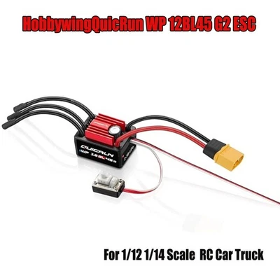 Hobbywing QuicRun WP 12BL45 G2 45A 2-3S Brushless ESC For 1/12 1/14 Scale RC Car - Image 1 of 4