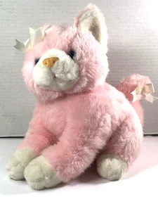 SugarLoaf Kitty Cat Pink Plush Stuffed 12" Animal White Bow Ribbon Soft Toy - Picture 1 of 9