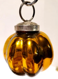 Kugel Gold breit gerippt Ornament 2,5" Kürbis  - Bild 1 von 5