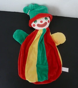B2. DOUDOU PELUCHE RANGE PYJAMA SUCRE D'ORGE CLOWN rouge jaune vert TRES BON ETA - Picture 1 of 5