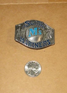 SEATTLE MARINERS MLB PEWTER GÜRTELSCHNALLE LIMITED EDITION (NO.285 OF 10,000) RARE - Bild 1 von 2