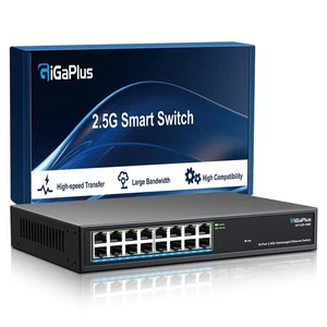 16 Ports 2.5Gb Unmanaged Ethernet Switch, 16*2.5G Base-T Ports. GiGaPlus 2.5Gbps - Picture 1 of 7