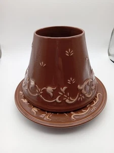 Yankee Candle  Brown SHADE and PLATE for Large Jar  Ceramic  - Picture 1 of 6