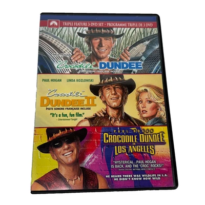 DVD OOP 3 discos Paul Hogan 2 II em Los Angeles Crocodile Dundee recurso triplo - Imagem 1 de 4