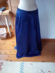 Beautiful full length satin navy skirt size 14 - Picture 1 of 6