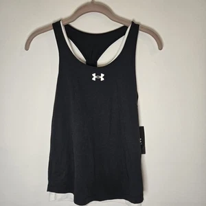 Under Armour Youth Med 10/12 Girl's Athletic Top Black & White NWT - Picture 1 of 4