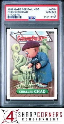 1988 GARBAGE PAIL KIDS STICKERS #486a CHISELER CHAD SERIES 12 PSA 10 - Image 1 of 3