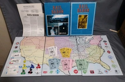 Rail Baron Game of Building Railroad Empires 1977 Hill Bookshelf Near Complete - Image 1 of 4