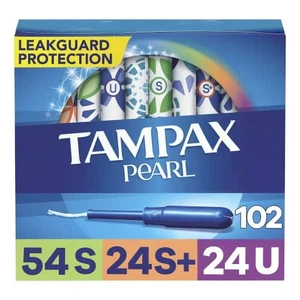 Tampax Pearl Tampons Multi Pack, 34 Count x 3 Packs (102 count total) - Picture 1 of 1