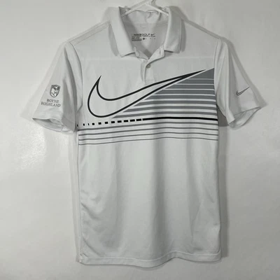 Nike Golf Polo Shirt Youth Boys Size Large White Big Swoosh The Highlands - Image 1 of 4