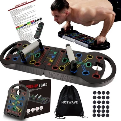 HOTWAVE Tabla Push Up Fitness, Portátil Plegable 20 en 1 Barra Push Up en Casa Gimnasio Foto 1 de 2