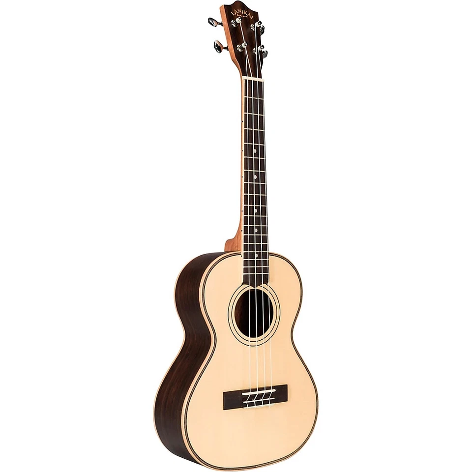 Ukelele tenor natural Lanikai SPST-T tapa de abeto macizo morado trasero y lateral Foto 1 de 1