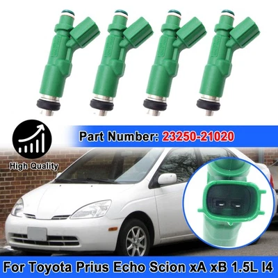 4 piezas inyectores de combustible 23250-21020 para 01-09 Toyota Prius Echo Scion XA XB 1,5 L-L4 Foto 1 de 4