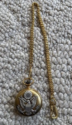 Majesti Swiss Brass Pocket Watch Eagle Crest - Image 1 of 4