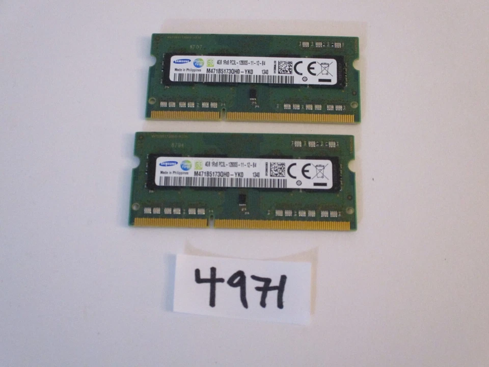 Samsung 2X4Gb=8Gb 1600Mhz PC3L-12800 DDR3 SODIMM laptop memory RAM (4971) - Image 1 of 4