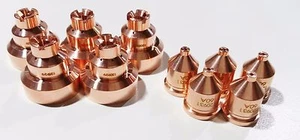 5 Pc Plasma 120929 Shield + 5 PCs 120931 Nozzle Fits Powermax 1000/1250/1650/ - Picture 1 of 3
